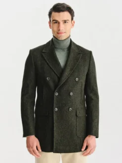 Pako Lorente Płaszcz zimowy P25WP-7X-001 Zielony Classic Fit