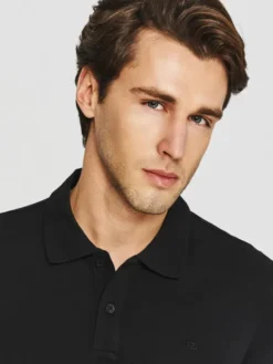 Pako Lorente Polo P26SN-TX-004 Czarny Classic Fit