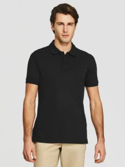 Pako Lorente Polo P26SN-TX-004 Czarny Classic Fit