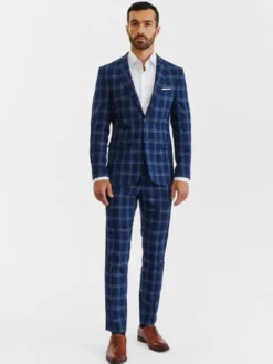 Pako Lorente Spodnie garniturowe P23SF-6G-028 Granatowy Slim Fit