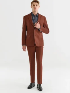 Pako Lorente Spodnie garniturowe P22WF-6G-040 Brązowy Slim Fit