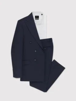 Pako Lorente Spodnie garniturowe P23WP-6G-038 Granatowy Slim Fit