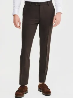 Pako Lorente Spodnie garniturowe P25SF-6G-004 Brązowy Slim Fit