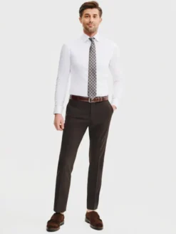 Pako Lorente Spodnie garniturowe P25SF-6G-004 Brązowy Slim Fit