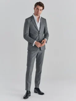 Pako Lorente Spodnie garniturowe P22SF-6G-007 Szary Slim Fit