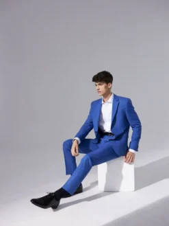 Pako Lorente Spodnie garniturowe P22SF-6G-020 Niebieski Slim Fit