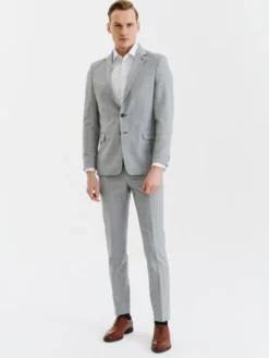 Pako Lorente Spodnie garniturowe P23SP-6G-015 Szary Slim Fit