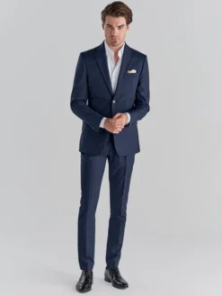 Pako Lorente Spodnie garniturowe P20SP-6G-020 Granatowy Slim Fit
