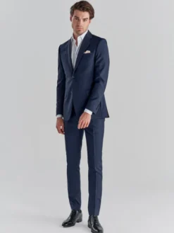Pako Lorente Spodnie garniturowe P20SP-6G-020 Granatowy Slim Fit