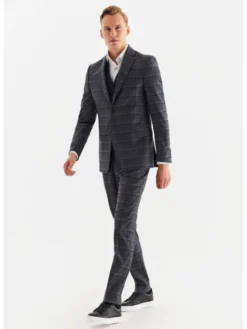 Pako Lorente Spodnie garniturowe P22WP-6G-032 Szary Slim Fit