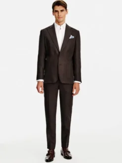 Pako Lorente Spodnie garniturowe P26SP-6G-029 Brązowy Slim Fit