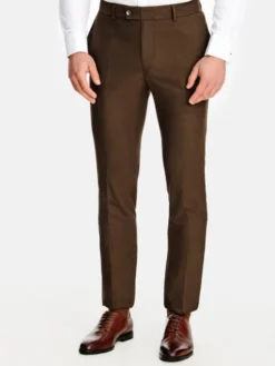 Pako Lorente Spodnie garniturowe P26SF-6G-033 Brązowy Slim Fit