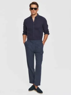 Pako Lorente Spodnie materiałowe P26SF-WX-004 Granatowy Regular Fit