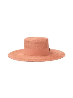Paris+Hendzel Kapelusz Pink Wide Brim Canotier Różowy