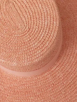 Paris+Hendzel Kapelusz Pink Wide Brim Canotier Różowy