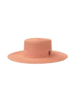Paris+Hendzel Kapelusz Pink Wide Brim Canotier Różowy