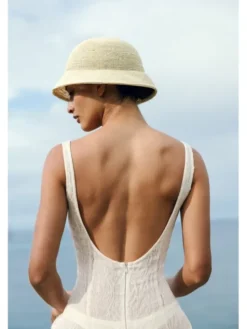 Paris+Hendzel Kapelusz Raffia Bucket Hat - No.01 Biały
