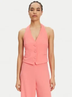 Patrizia Pepe Kamizelka 2C1618 A411 Koralowy Regular Fit