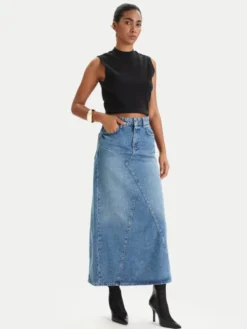Patrizia Pepe Spódnica jeansowa 8G0521/D1WZB-CB02 Niebieski Regular Fit
