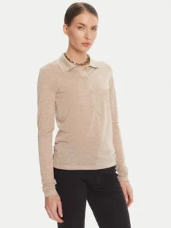 Patrizia Pepe Sweter 8K0320 K128 Beżowy Regular Fit