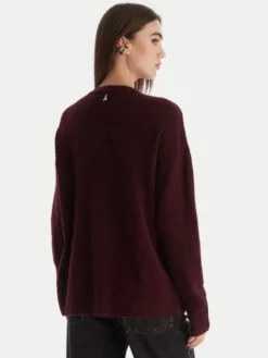 Patrizia Pepe Sweter 2K0326/K293-M536 Bordowy Regular Fit
