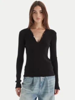 Patrizia Pepe Sweter 2K0331/K7S0-K103 Czarny Regular Fit