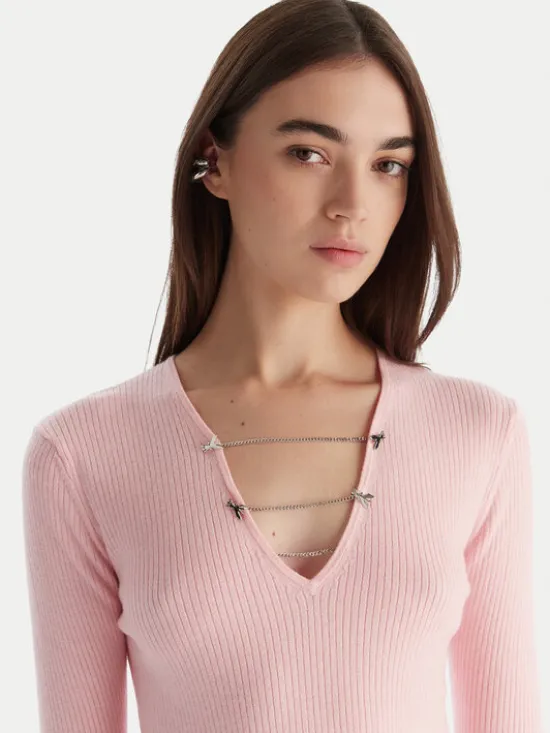 Patrizia Pepe Sweter 2K0331/K7S0-M555 Różowy Regular Fit