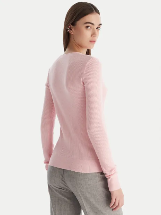 Patrizia Pepe Sweter 2K0331/K7S0-M555 Różowy Regular Fit