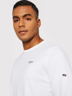 Pepe Jeans Longsleeve Original Basic 2 Long N PM508211 Biały Slim Fit
