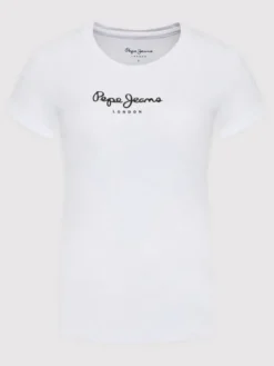 Pepe Jeans T-Shirt New Virgina PL505202 Biały Slim Fit