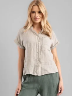 Perso Bluzka CHCE255027F Beżowy Regular Fit