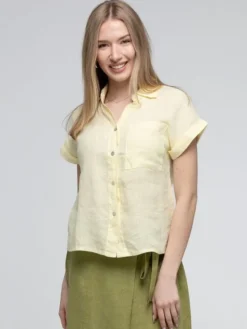 Perso Bluzka CHCE255027F Żółty jasny Regular Fit