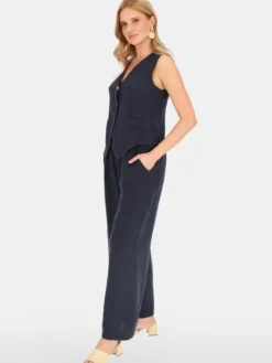 Perso Kamizelka CHCE255487F Granatowy Regular Fit