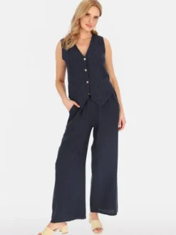 Perso Kamizelka CHCE255487F Granatowy Regular Fit
