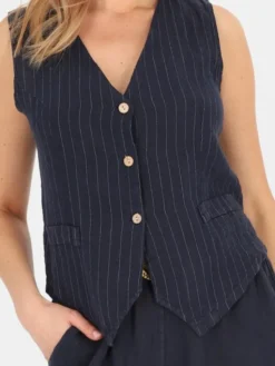 Perso Kamizelka CHCE255487F Granatowy Regular Fit