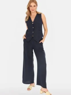 Perso Kamizelka CHCE255487F Granatowy Regular Fit