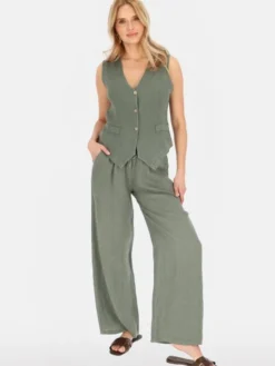 Perso Kamizelka CHCE255487F Khaki Regular Fit