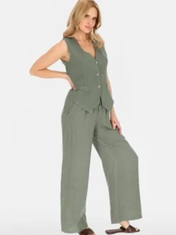 Perso Kamizelka CHCE255487F Khaki Regular Fit
