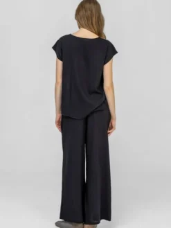 Perso Komplet bluzka i spodnie SET266168F Czarny Regular Fit