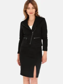 Perso Kurtka przejściowa BLE241065 Czarny Regular Fit