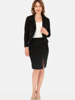 Perso Kurtka przejściowa BLE241065 Czarny Regular Fit