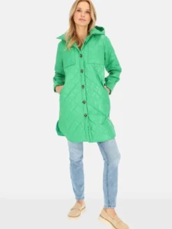 Perso Płaszcz przejściowy BLE241045F Zielony Regular Fit