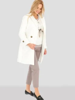 Perso Płaszcz przejściowy BLE 241055 F Écru Regular Fit