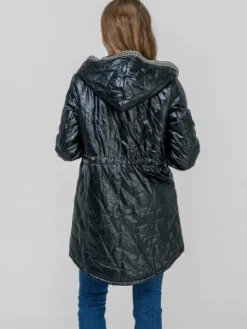 Perso Płaszcz przejściowy BLE238787F Czarny Regular Fit
