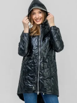 Perso Płaszcz przejściowy BLE238787F Czarny Regular Fit