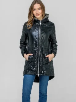 Perso Płaszcz przejściowy BLE238787F Czarny Regular Fit