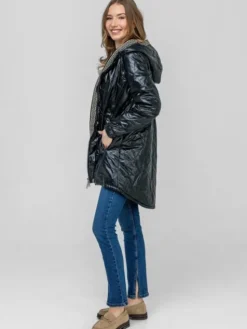 Perso Płaszcz przejściowy BLE238787F Czarny Regular Fit