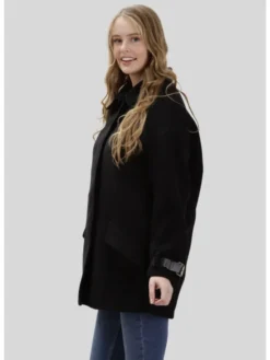 Perso Płaszcz przejściowy MAH511111F Czarny Regular Fit
