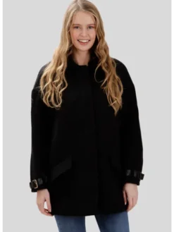 Perso Płaszcz przejściowy MAH511111F Czarny Regular Fit