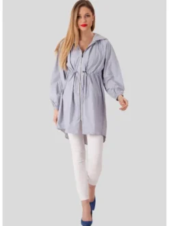 Perso Płaszcz przejściowy typu parka Szary Slim Fit